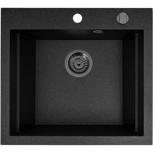Chiuveta bucatarie PYRAMIS Altexia Square 57, 1 cuva, compozit granit, negru
