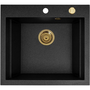 Chiuveta bucatarie PYRAMIS Altexia Square 57, 1 cuva, compozit granit, negru