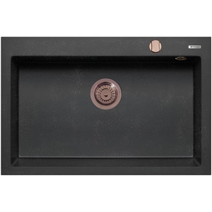 Chiuveta bucatarie PYRAMIS Altexia Square 76, 1 cuva, compozit granit, negru