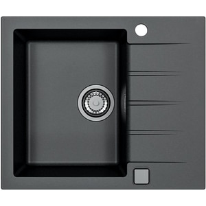 Chiuveta bucatarie ALVEUS Cadit 10 G91, 1 cuva, picurator reversibil, compozit granit, negru