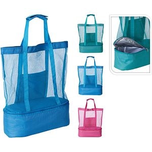 Geanta plaja, 45 x 14 x 50 cm, compariment termo, poliester, diverse culori