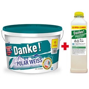 Vopsea lavabila DANKE Polar Weiss, alb, 8.5L + Amorsa pentru perete, 2L
