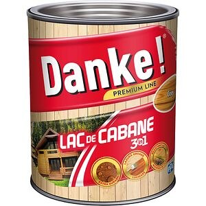 Lac de cabane 3in1 DANKE, pe baza de rasina alchidica, 2.5L, maro cires