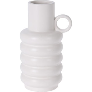 Vaza decorativa KI Dolomite, compozit ceramic, 11 x 9 x 18 cm, alb