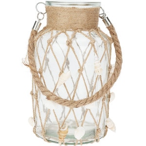 Vaza decorativa KI Scoici, compozit ceramic, 14 x 14 x 26 cm, transparent-bej