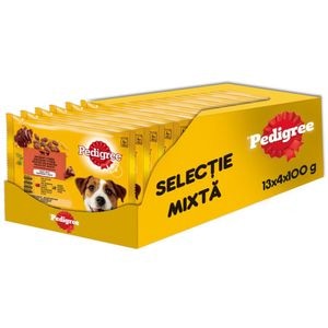 Hrana umeda pentru caini PEDIGREE, Adulti, Mix in aspic, 13 x 4 x 100g