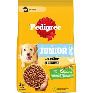 Hrana uscata pentru caini PEDIGREE, Junior, Pasare si legume, 3 kg