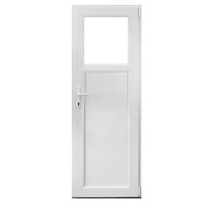 Usa termopan PVC exterior, cu geam, 4 C, alb, dreapta, simpla deschidere, 68 x 190 cm • Aplast