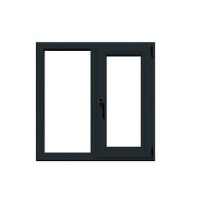 Fereastra termopan PVC, geam Float + Low-E, gri, 6 camere, 116 x 136 cm, dreapta, dubla deschidere, fixa + oscilobatanta  Aplast