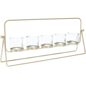 Suport lumanare 138001040, 48 x 7 x 20 cm, auriu