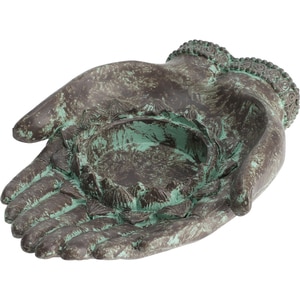 Suport lumanare Palm, 14 x 10 x 2.5 cm, multicolor