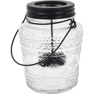 Suport lumanare CD1001610, 9 x 9 x 13 cm, negru