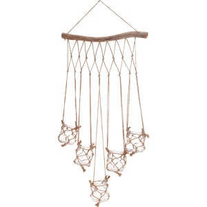 Decoratiune perete Dream Catcher, 44 x 8 x 80 cm, lemn, bej