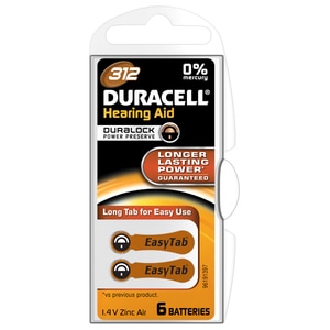 Baterii zinc-aer DURACELL DA 312 pentru aparat auditiv
