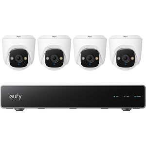 Kit supraveghere video EUFYCAM E41, 4 camere, 4K Ultra HD, 16 canale, alb