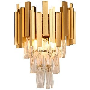 Aplica ERSTE Cristal, E14, 40W, IP20, auriu