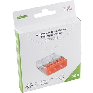 Conector WAGO 2273-203, FY, 3 fire, 0.5 - 2.5mm2, 30 cleme