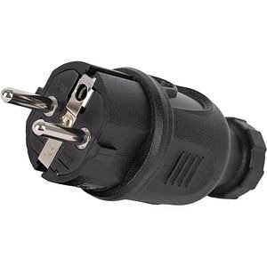 Stecher ENTAC, cablu drept, 3680W, 16A, IP44, negru