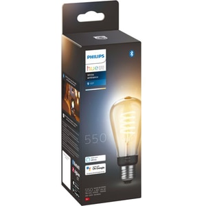 Bec LED Smart Vintage PHILIPS Hue 8719514301467, E27, 7W, 550lm, Bluetooth, lumina calda, compatibil Hue