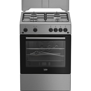 Aragaz BEKO FBSHT62111GX, 4 arzatoare, Gaz, L 60 cm, Grill, Rotisor, inox