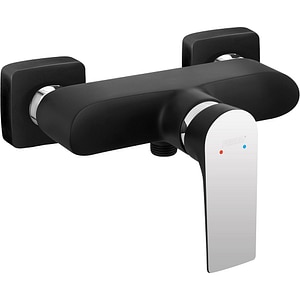 Baterie dus FERRO Algeo Square BAQ7BLC, alama sanitara, negru/crom