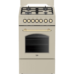 Aragaz BEKO FSE52135DCRSN, 4 arzatoare, Gaz + Electric, L 50 cm, Grill, Rotisor, crem