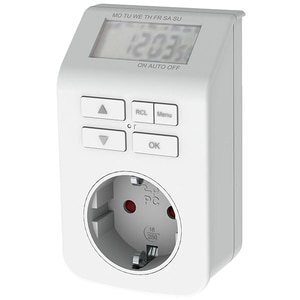 Priza programabila digitala GAO 0743H, 3680W, IP20, alb