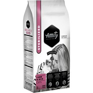 Hrana uscata pentru pisici AMITY Premium Sterilized, Adult, Miel si Orez, 2 kg