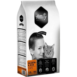 Hrana uscata pentru pisici AMITY Premium, Adult, Somon, 1.5 kg