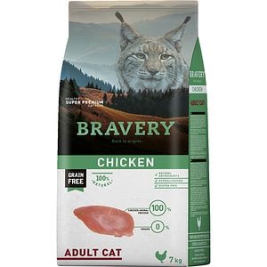 Hrana uscata pentru pisici BRAVERY, Adult, Pui, 7 kg