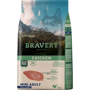 Hrana uscata pentru caini BRAVERY Small Breeds, Adult, Pui, 2 kg
