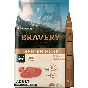 Hrana uscata pentru caini BRAVERY Large/Medium Breed, Adult, Porc, 12 kg