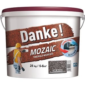 Tencuiala Mozaic DANKE, gri inchis, 25 kg
