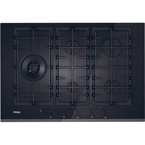 Plita incorporabila HAIER HAVG7WL4HBPB, Gaz, 5 arzatoare, Wok, negru