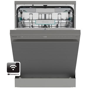 Masina de spalat vase independenta HISENSE HS693A90XAD, 16 seturi, 7 programe, 60 cm, Clasa A, Wi-Fi, gri