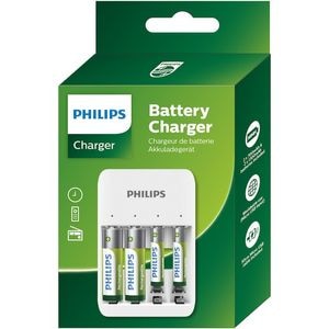 Incarcator acumulatori PHILIPS SCB4013NB/00, 4 acumulatori AA/AAA, 1300 mAh