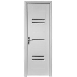 Usa interior M108, cu geam, reversibila, MDF, 60 x 204 cm, alb