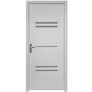 Usa interior M108, cu geam, reversibila, MDF, 80 x 204 cm, alb