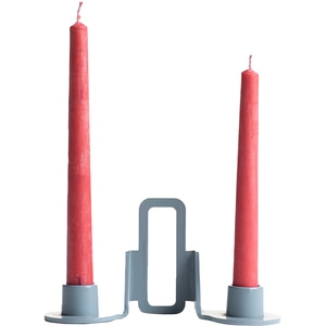 Suport lumanare Reno Double, 20.3 x 7.6 x 10.1 cm, albastru