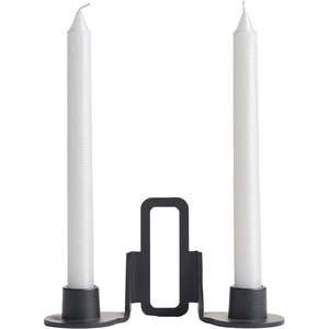 Suport lumanare Reno Double, 20.3 x 7.6 x 10.1 cm, negru