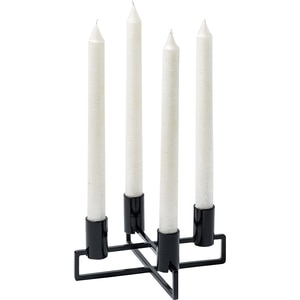 Suport lumanare Cross, 20 x 20 x 7.7 cm, negru