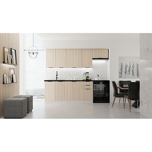 Mobila bucatarie Soul, PAL, 8 piese, 240 x 60 x 223 cm, stejar deschis