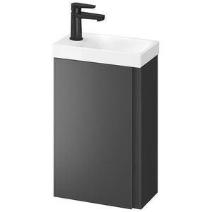 Set masca si lavoar Cersanit Moduo, 39 x 21.5 x 66 cm, antracit