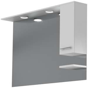 Oglinda baie cu dulap Woodart Vera, 65 x 15 x 105 cm, alb