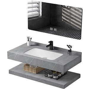 Set mobilier baie SANDONNA Lumi, 100 x 50 x 15 cm, gri