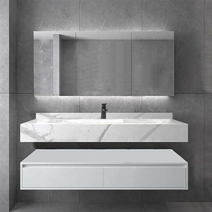 Set mobilier baie SANDONNA Nova, 100 x 50 x 15 cm, alb