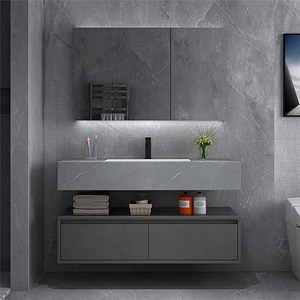 Set mobilier baie SANDONNA Nova, 80 x 50 x 15 cm, gri