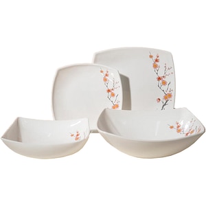 Set de masa MYRIA MC4056, 19 piese, opal, alb