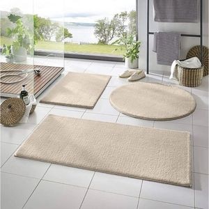 Set 3 covorase baie Mila Home, 50 x 90 cm, 50 x 60 cm, 50 x 50 cm, bej