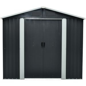 Casuta gradina PERGART Dresden II 86, metal, 174 x 236 x 206 cm, negru-gri